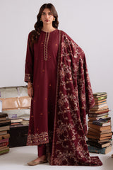 WOVEN ELEGANCE-3PC KHADDAR EMBROIDERED SUIT