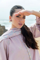 BLOSSOM TINT-3PC SATIN EMBROIDERED SUIT