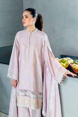 BLOSSOM TINT-3PC SATIN EMBROIDERED SUIT