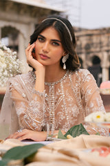 BRONZE BLAZE-3PC ORGANZA EMBROIDERED PRET