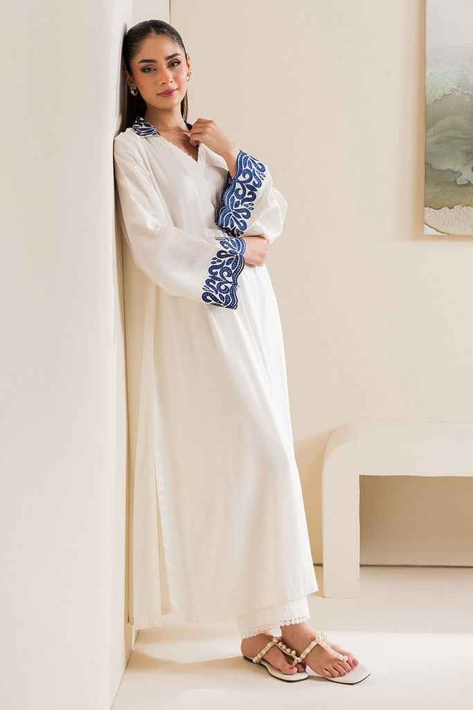 VANILLA MINT EMBELISHED LINEN SHIRT