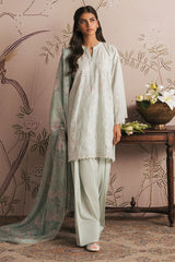 FLORAL GARLAND-3PC CHIKANKARI SUIT