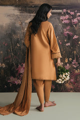 MUSTARD BLOOM-3PC LAWN EMBROIDERED SUIT