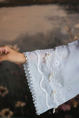 WHISPY BLUE-3PC LAWN EMBROIDERED SUIT