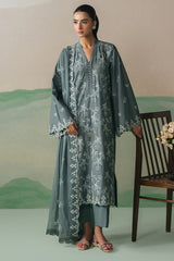 FOREST SERENITY-3PC LAWN EMBROIDERED SUIT