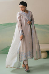DUSTY FROST-3PC LAWN EMBROIDERED SUIT