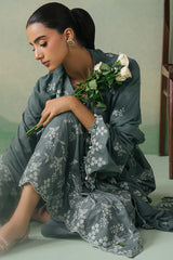 FOREST SERENITY-3PC LAWN EMBROIDERED SUIT
