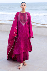 FLORID ZEAL-3PC SATIN PRINTED SUIT