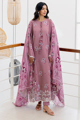 ANTIQUE BLUSH-3PC SATIN EMBROIDERED SUIT
