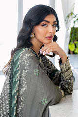 FOREST MIST-3PC SATIN PRINTED SUIT