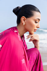 FLORID ZEAL-3PC SATIN PRINTED SUIT