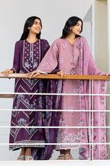 ANTIQUE BLUSH-3PC SATIN EMBROIDERED SUIT