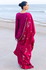 FLORID ZEAL-3PC SATIN PRINTED SUIT
