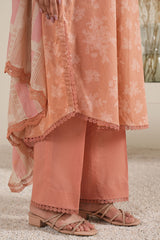 CORAL CRUSH-3PC PRINTED LAWN SUIT