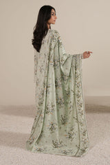 PALE AQUA-3PC PRINTED LAWN SUIT