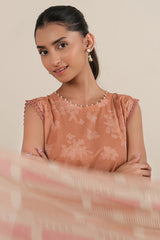 CORAL CRUSH-3PC PRINTED LAWN SUIT