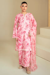 SHADED PINK-3 PIECE LAWN SUIT