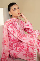 SHADED PINK-3 PIECE LAWN SUIT