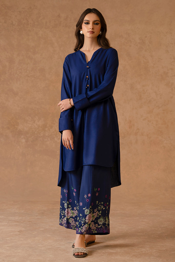 DARK SAPPHIRE-2 PIECE LINEN DYED SUIT