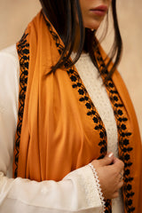 TANGERINE EMBROIDERED SHAWL