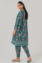 EMERALD SPRUCE-2 PIECE KHADDAR PRINTED SUIT