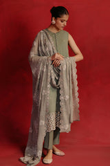 WHISPER SPRAY-4 PIECE CHIFFON EMBROIDERED SUIT