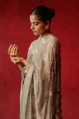 WHISPER SPRAY-4 PIECE CHIFFON EMBROIDERED SUIT