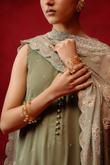 WHISPER SPRAY-4 PIECE CHIFFON EMBROIDERED SUIT