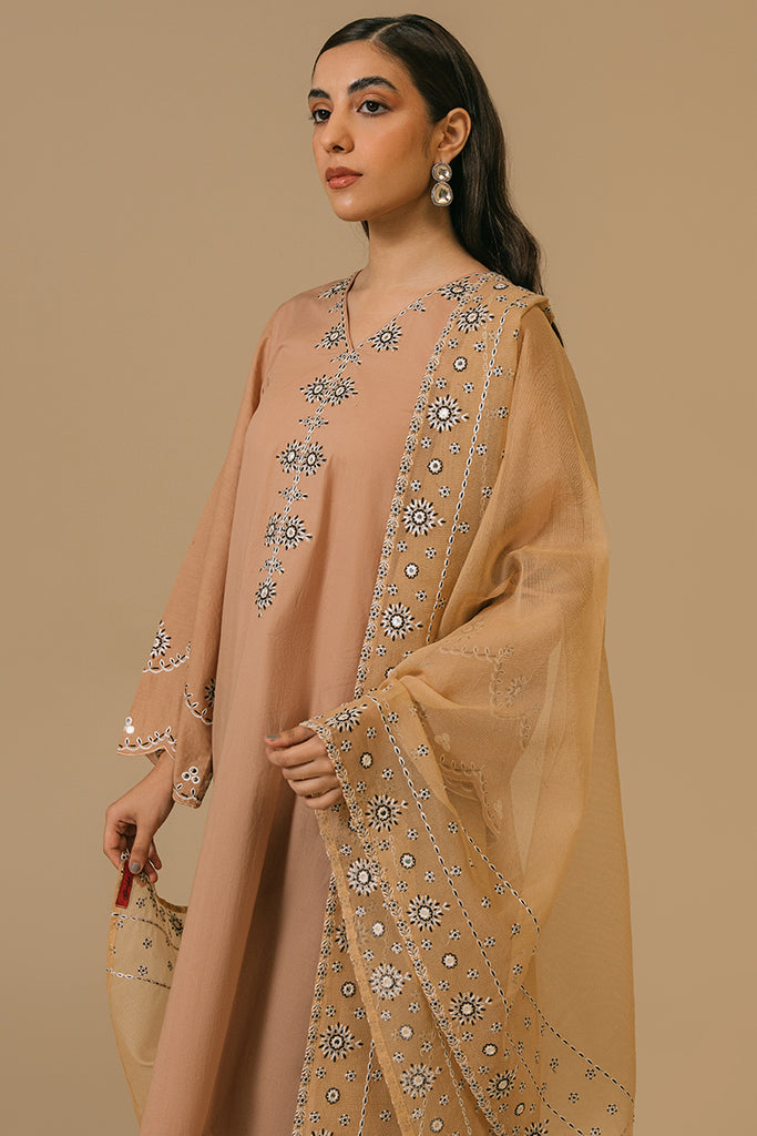 RUGBY TAN-2 PIECE (SHIRT & DUPATTA)