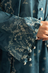 TEAL DUST-3PC PRINTED LAWN SUIT