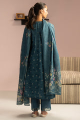 TEAL DUST-3PC PRINTED LAWN SUIT