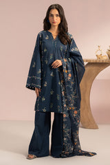 MIDNIGHT BLOSSOM-3PC PRINTED LAWN SUIT