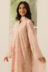 CORAL DUST-3 PC PRINTED LAWN SUIT