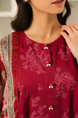 CARMINE FLORET-3 PC PRINTED LAWN SUIT