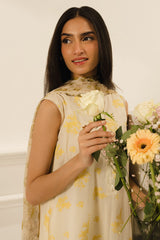MUSTARD MELODY-3 PC PRINTED LAWN SUIT