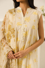 MUSTARD MELODY-3 PC PRINTED LAWN SUIT
