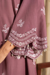 SUBTLE BLOOM- 3PC EMBROIDERED LAWN SUIT