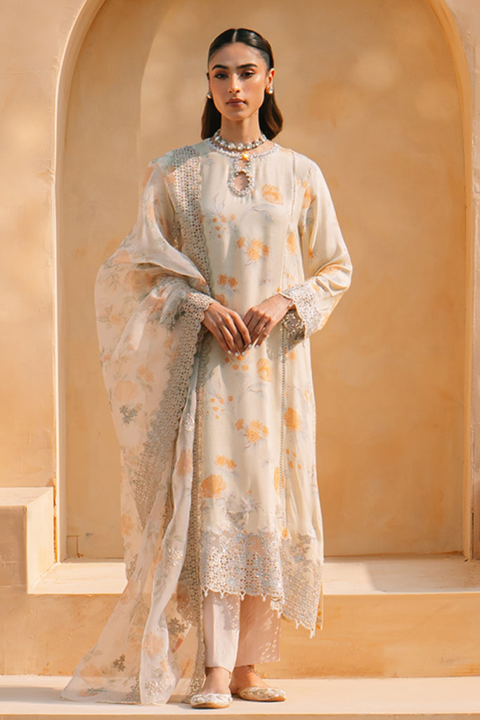 LIME HAZE-2 PIECE SILK EMBROIDERED SUIT