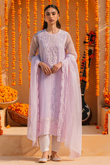 LILAC WHISPER-2 PIECE ORGANZA EMBROIDERED SUIT