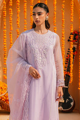 LILAC WHISPER-2 PIECE ORGANZA EMBROIDERED SUIT