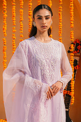 LILAC WHISPER-2 PIECE ORGANZA EMBROIDERED SUIT