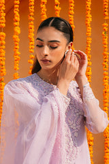 LILAC WHISPER-2 PIECE ORGANZA EMBROIDERED SUIT