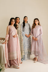 BALLARD BLUE -3PC SILK  EMBROIDERED SUIT