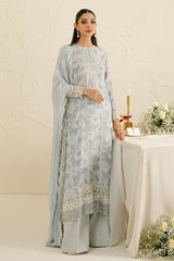 BALLARD BLUE -3PC SILK  EMBROIDERED SUIT