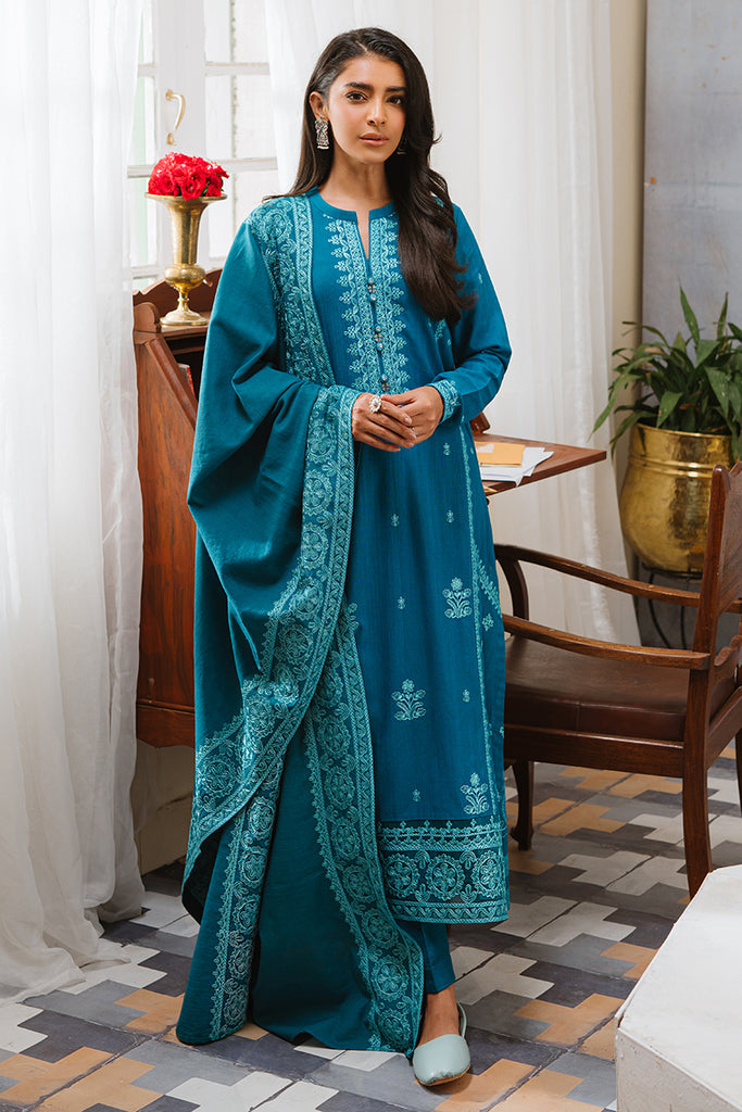 ETHNIC GROOVE-3PC KHADDAR EMBROIDERED SUIT