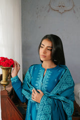 ETHNIC GROOVE-3PC KHADDAR EMBROIDERED SUIT