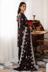 KAYLEN BLACK-3PC LINEN PRINTED SUIT
