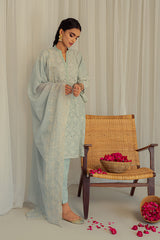 BLUE IVY-3PC CHIKAN KARI LAWN SUIT