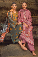 SMOKEY FLAIR-3PC SATIN EMBROIDERED SUIT