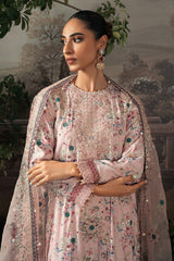 PINK CARNATION-3PC SILK  EMBROIDERED SUIT
